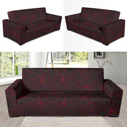 Spider Web Red Print Design LKS302 Sofa Slipcover