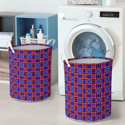 kaleidoscope Purple Orange Print Design Laundry Basket