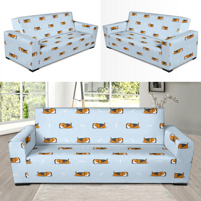 Beagle Pattern Print Design 06 Sofa Slipcover