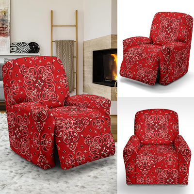 Bandana Red Pattern Print Design LKS3010 Recliner Slipcover