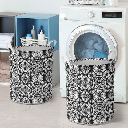 Tie Dye Black White Design Print Laundry Basket