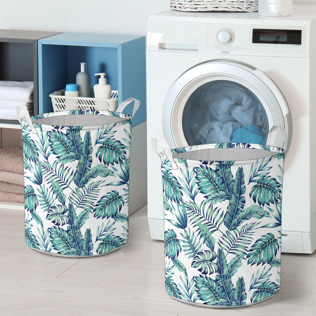 Pattern Tropical Palm Leaves Laundry Basket