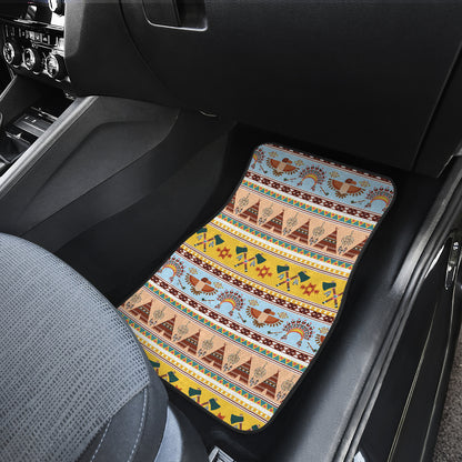 Native American Pattern Design Print Car Floor Mats Front Back