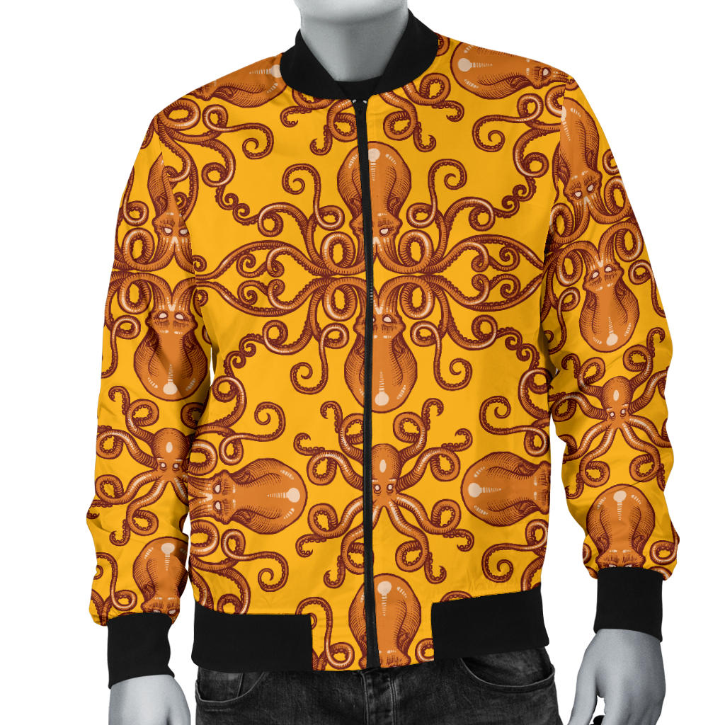 Octopus Background Design Print Men Bomber Jacket