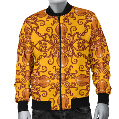 Octopus Background Design Print Men Bomber Jacket