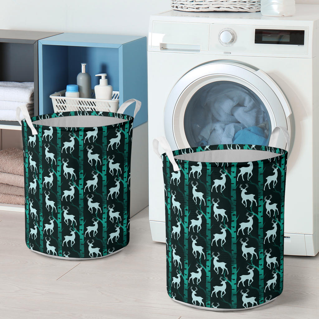 Deer Jungle Print Pattern Laundry Basket