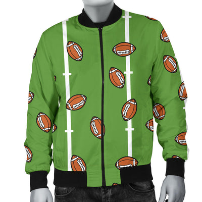 American Football on Field Themed Print Men Bomber Jacket