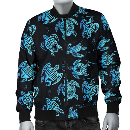 Tribal Turtle Polynesian Themed Design Men Bomber Jacket