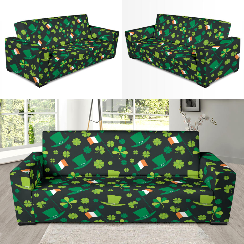 Shamrock Saint Patrick's Day Print Design LKS304 Sofa Slipcover