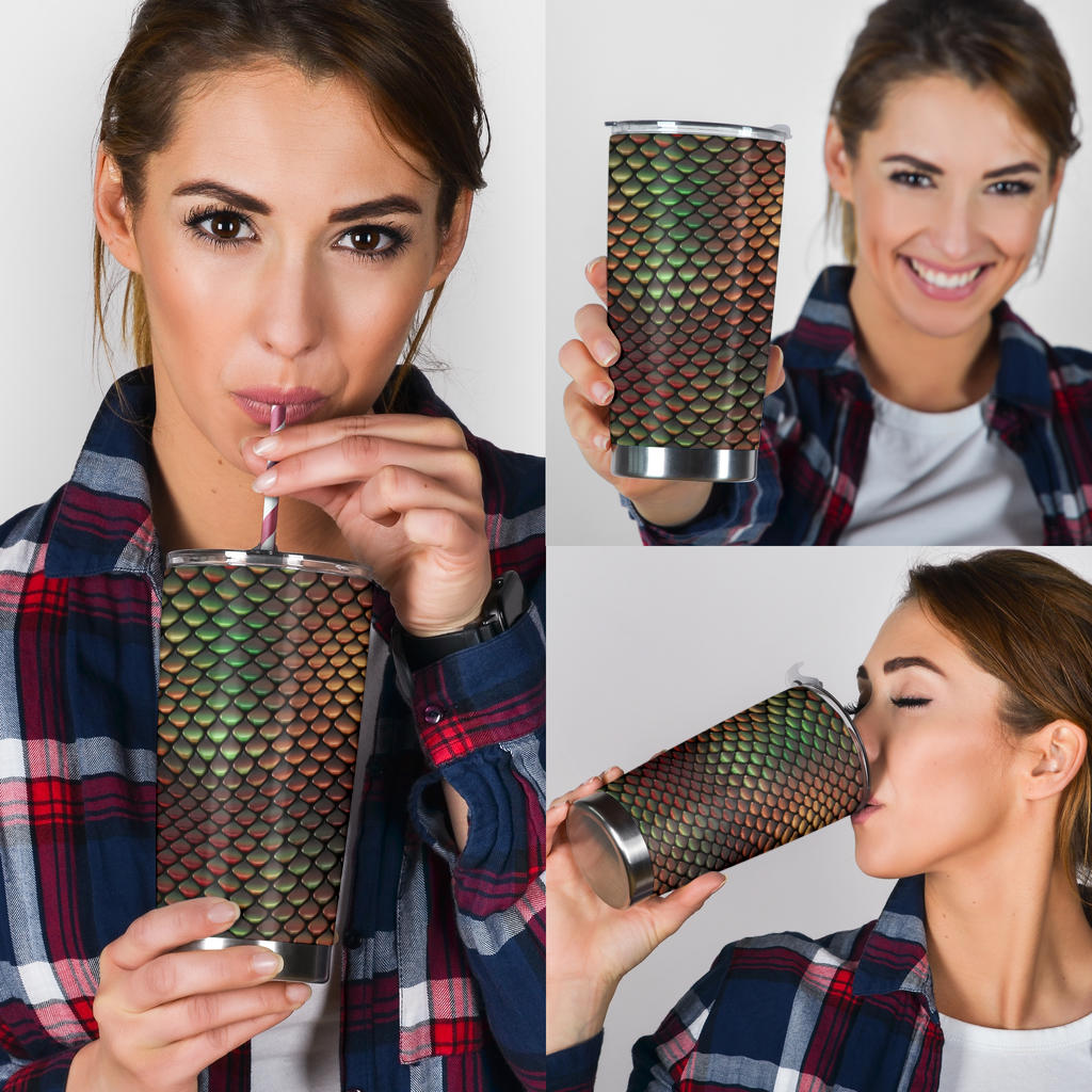 Snake Skin Colorful Print Tumbler