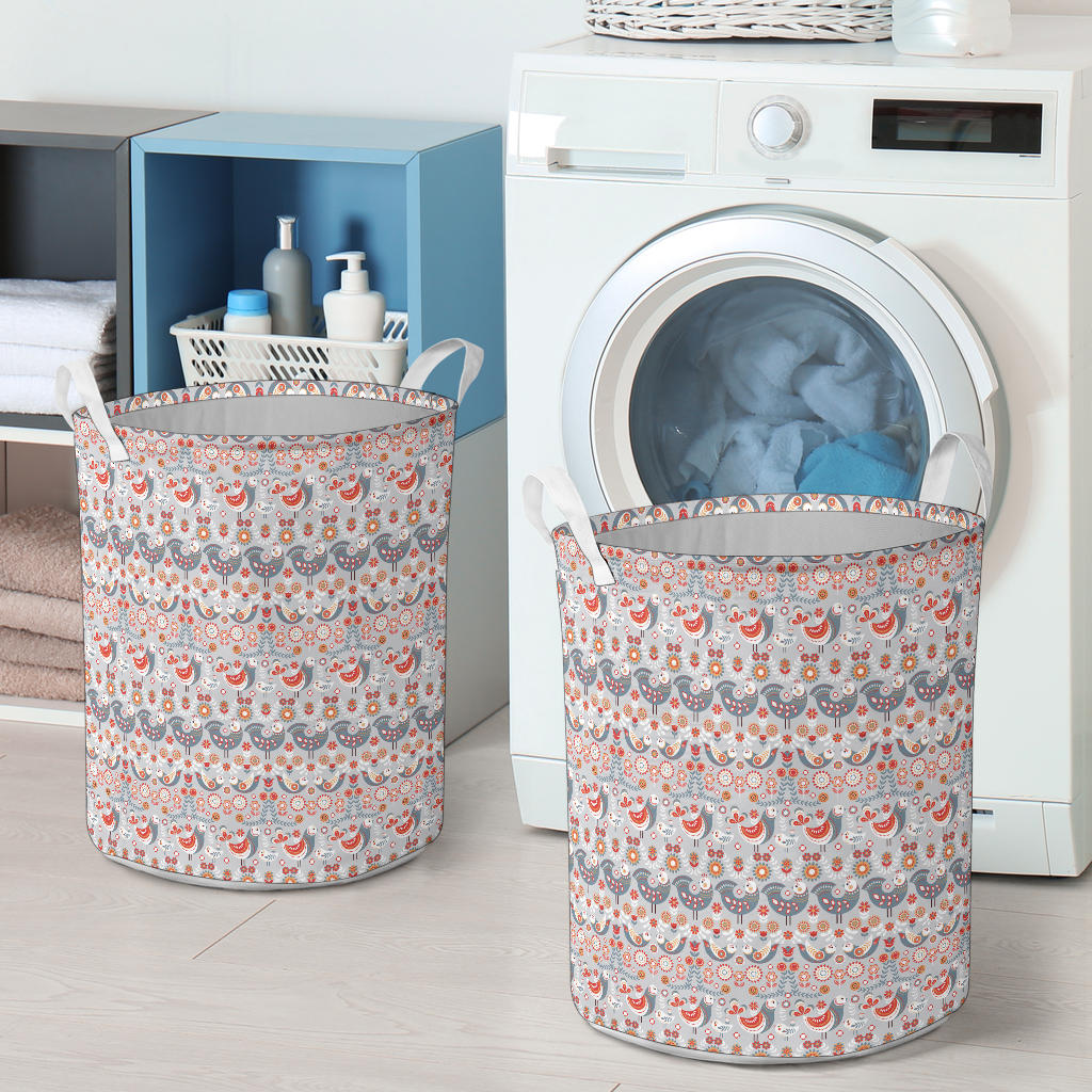 Swedish Nordic Design Print Laundry Basket