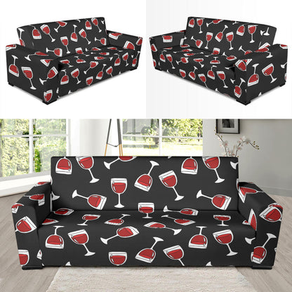 Wine Glass Print Design LKS303 Sofa Slipcover