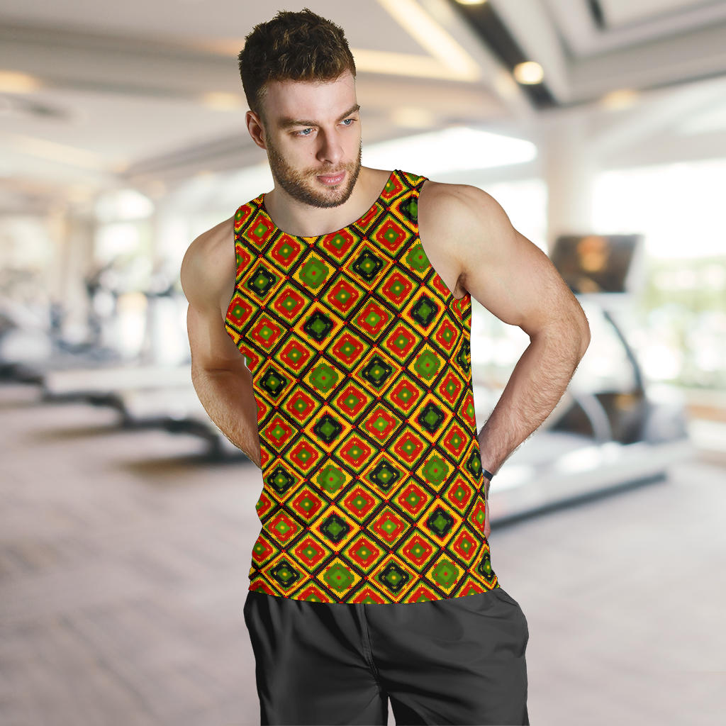 Rasta Reggae Color Pattern Men Tank Top