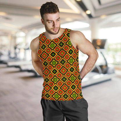 Rasta Reggae Color Pattern Men Tank Top