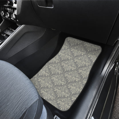 Damask Grey Elegant Print Pattern Car Floor Mats Front Back