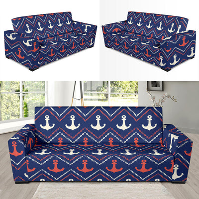 Anchor Pattern Print Design 07 Sofa Slipcover