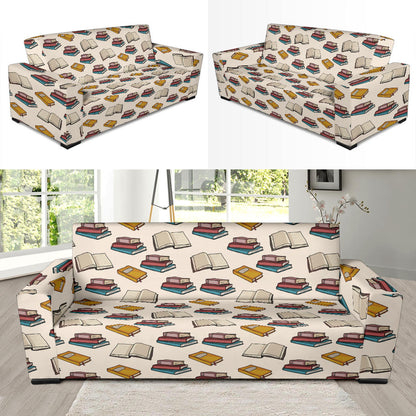 Book Pattern Print Design 04 Sofa Slipcover