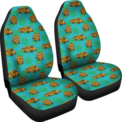 School Bus Print Design LKS308 Car Seat Covers