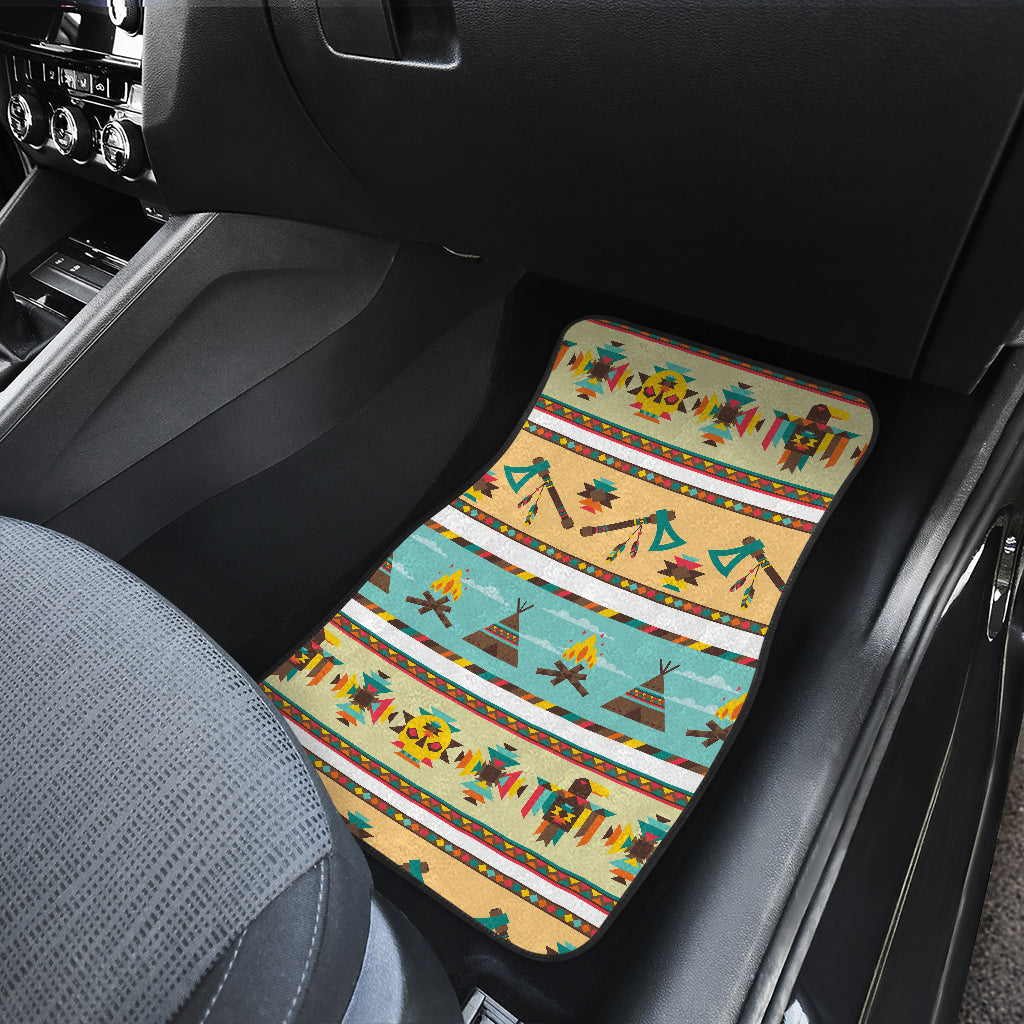 American indian Life Pattern Car Floor Mats Front Back
