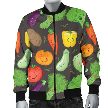 Vegan Funny Themed Design Print Men Bomber Jacket