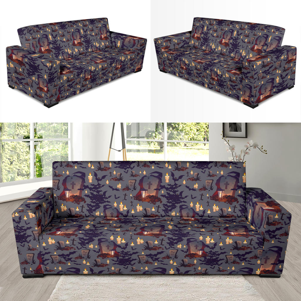Creepy Graveyard Print Design LKS301 Sofa Slipcover