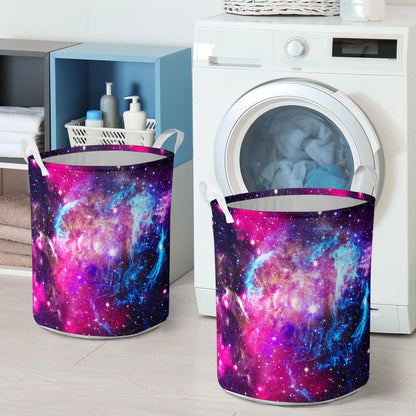 Galaxy Night Purple Space Print  Laundry Basket