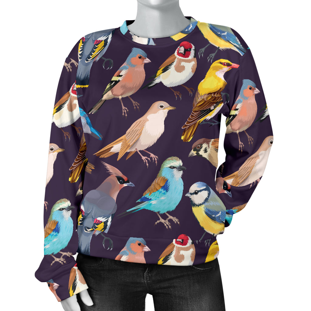 Bird Cute Print Pattern Women Long Sleeve Sweatshirt