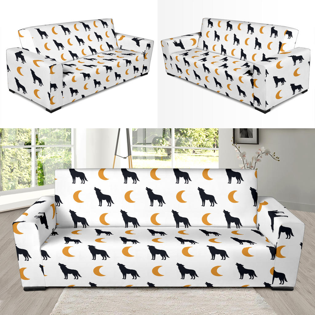 Wolf Moon Print Design LKS302 Sofa Slipcover
