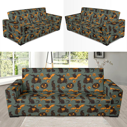 Witch Bat Halloween Print Design LKS305 Sofa Slipcover