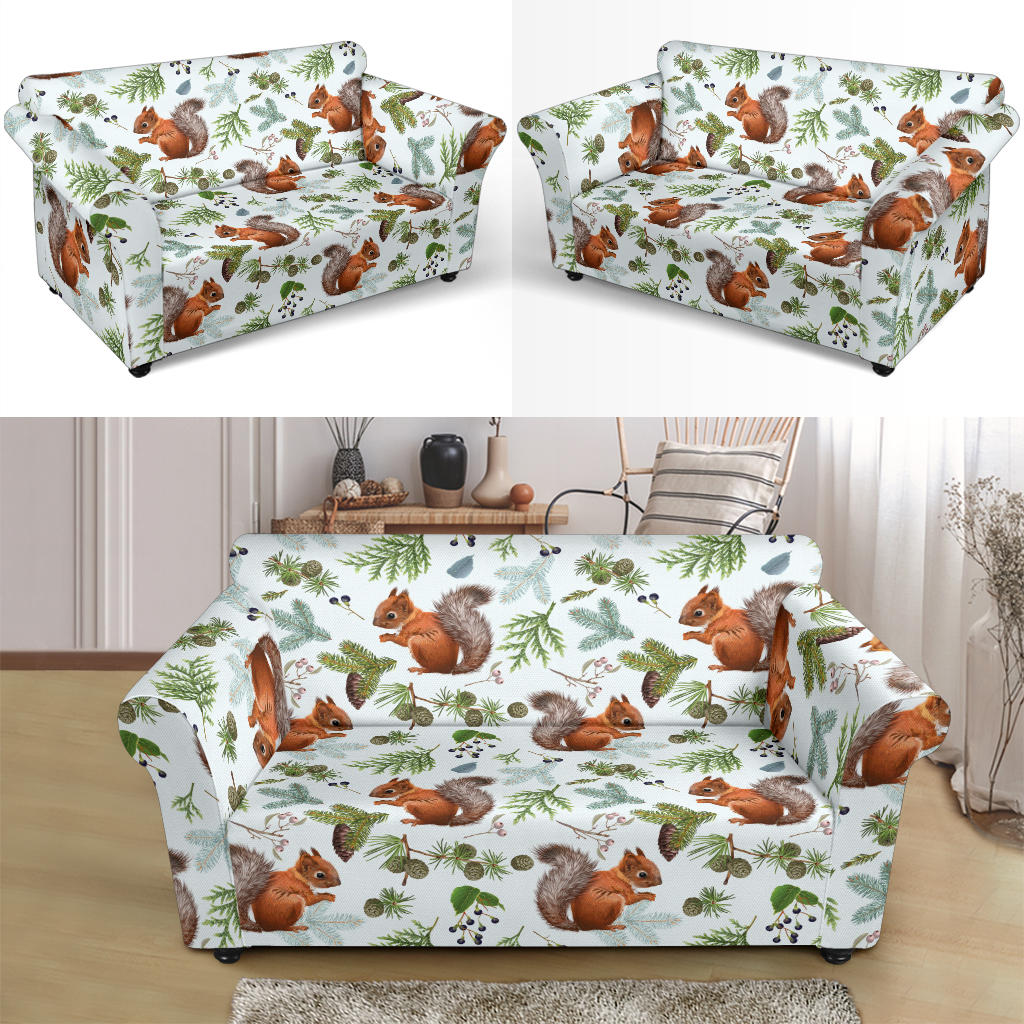 Squirrel Print Design LKS308 Loveseat Couch Slipcover