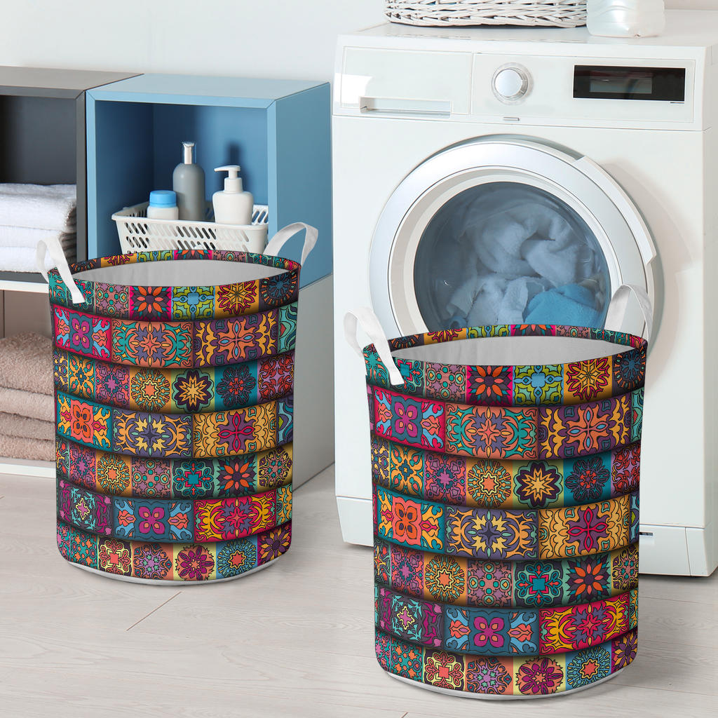 Mandala Style Design Print Laundry Basket