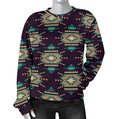 Navajo Geometric Style Print Pattern Women Long Sleeve Sweatshirt