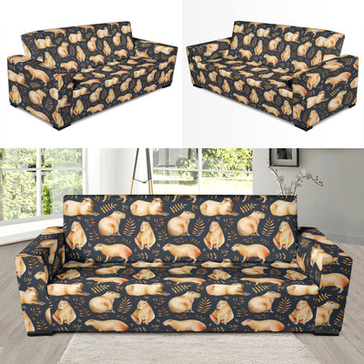 Capybara Pattern Print Design 02 Sofa Slipcover