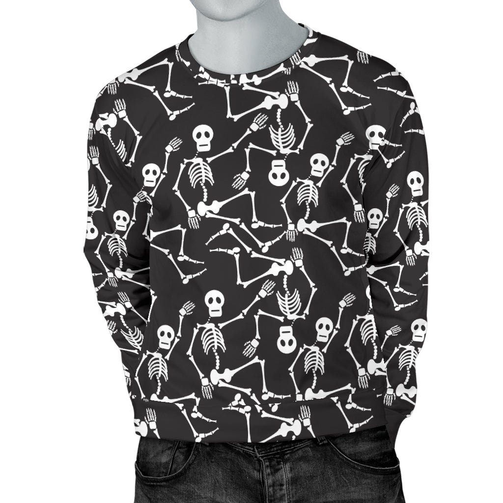 Skeleton Themed Print Men Long Sleeve Sweatshirt