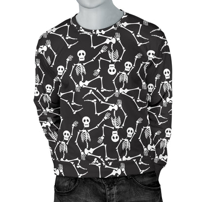 Skeleton Themed Print Men Long Sleeve Sweatshirt