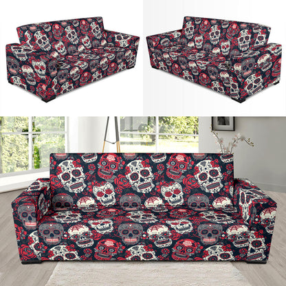 Sugar Skull Print Design LKS303 Sofa Slipcover