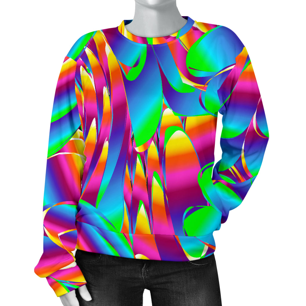 Psychedelic Trippy Pattern Women Long Sleeve Sweatshirt