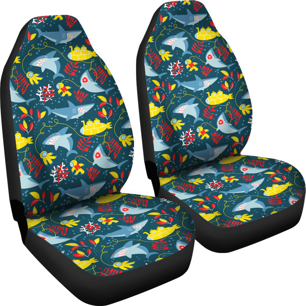 Scuba With Sharks Print Design LKS303 Car Seat Covers