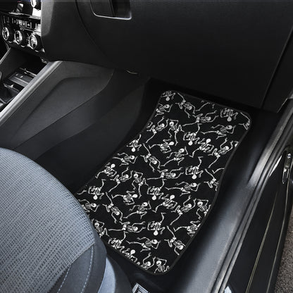 Skeleton Style Print Car Floor Mats Front Back