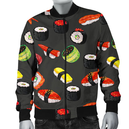 Sushi Design Print Men Bomber Jacket
