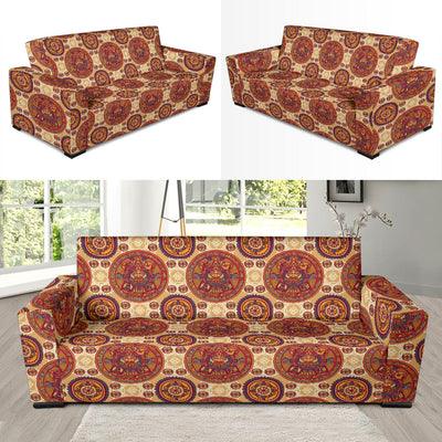 Calendar Aztec Pattern Print Design 01 Sofa Slipcover