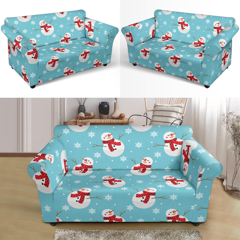Snowman Print Design LKS304 Loveseat Couch Slipcover