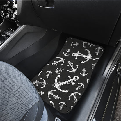 Anchor Black White Car Floor Mats Front Back