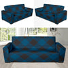 Plaid Blue Pattern Print Design A04 Sofa Slipcover