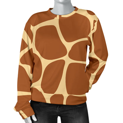 Giraffe Texture Print Women Long Sleeve Sweatshirt