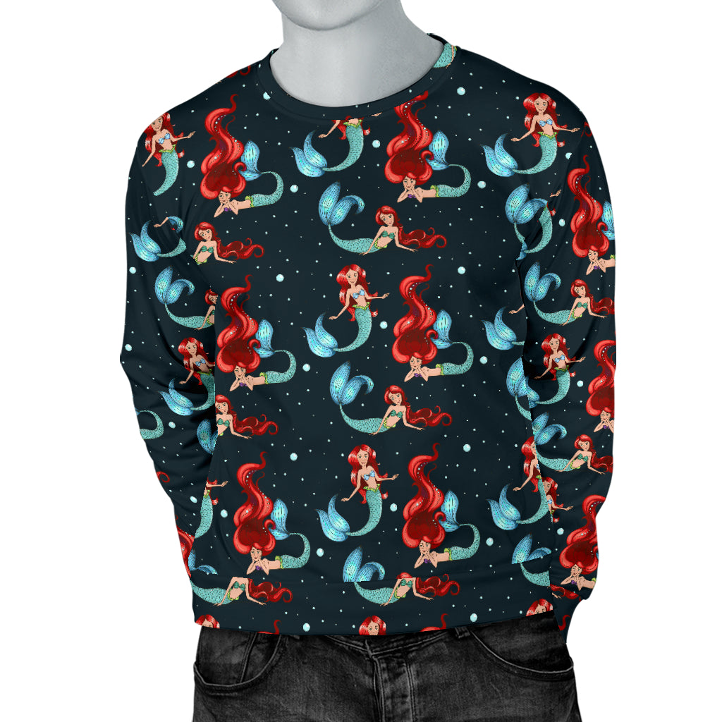 Mermaid Girl Themed Design Print Men Long Sleeve Sweatshirt