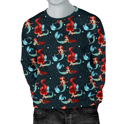 Mermaid Girl Themed Design Print Men Long Sleeve Sweatshirt
