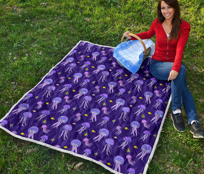 Jellyfish Style Print Quilt Bedspread