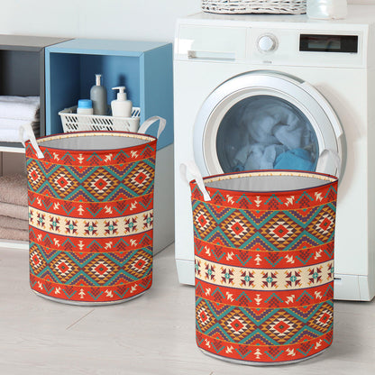 Aztec Red Print Pattern Laundry Basket