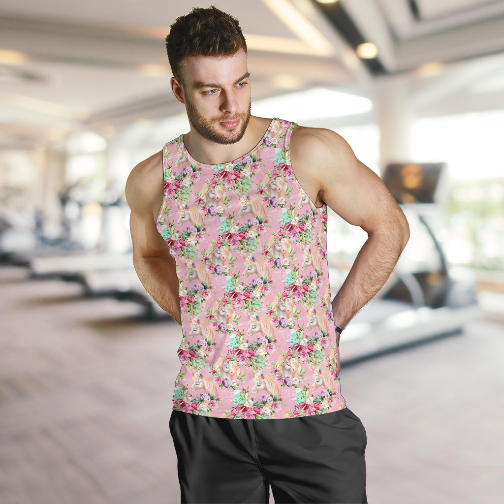 Unicorn Princess with Rose Men Tank Top